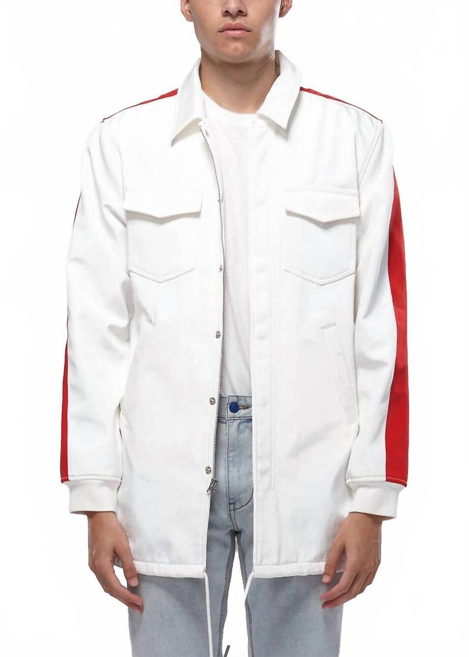 NEW ROBIN K bonded fabric coaches jacket in white
